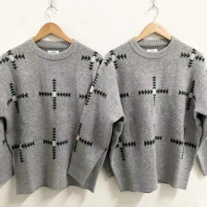 [Retail And Wholesale]VISVIM WMV KOFU VINTAGE JACQUARD KNIT Wool Cross Sweater Men’s 18AW 086