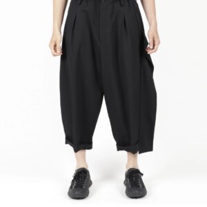 YOJI OOAK loose Japanese style wool spun casual pants with flanged and hanging feel for men