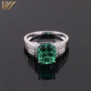 Provence 18K/14K/10K Solid Gold Elongated Cushion Zambian Lab Grown Gems With DEF VVS Round Moissanite Halo Ring Customized Gift