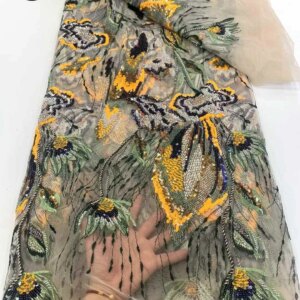 African Lace Fabric 2025 High Quality Lace French Sequins Groom Embroidery Nigerian For Women Wedding Party Dress Fabric 5 Yards