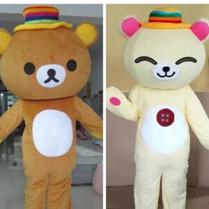 Bear Mascot Cosplay Costume Cute Big Head Bear Birthday Wedding Role Play Outfits Halloween Rave Party Adults Anime Fursuit