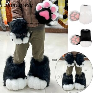 Fursuit Furry Shoes Paw Cosplay Japanese Style Animal Footwear Art Exhibition Secondary Furry Boots Cosplay Outdoor Halloween