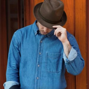 Cowboy style little top hat men’s curly-brimmed trend