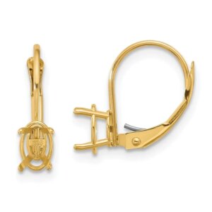 14k 6×4 Oval Leverback Earring Mounting