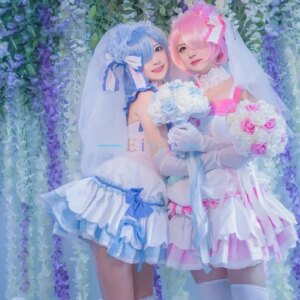 Anime Re:Life in a Different World From Zero Ram Rem Cosplay Costumes Cute Dress With Veil Halloween Carnival Outfits Suit 2025