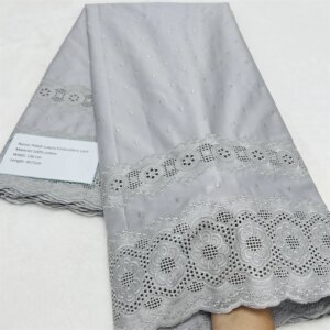 African Cotton Lace Fabric 2025 Pure Color Men Swiss Voile Austria Nigerian Cotton Lace For Wedding Evening Dresses