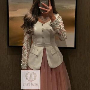 Customized  Elegant Vintage Sweet Pink Beads Crystal A-Line Stylish Customize Formal Occasion Prom Dress Evening Party Gowns