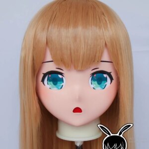 (RB04043)Customize Lockable Full Head Resin Cartoon Cosplay Japanese Character Anime Role Play Kigurumi Mask With Back Shell