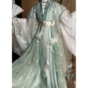 Sky04 Tgcf Tian Guan Ci Fang Lian Lian Hua Cheng Feng Shi Qing Xuan cosplay costume Green Cos dress Hanfu full set44Gg!