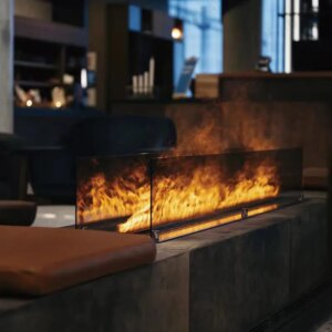 2024 New Electric Mist Fireplace – Realistic 3D Flame Effect, Remote Control, Humidifier & LED Mood Light for Home / Office