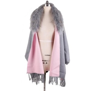 Elegant Design Winter Wool Shrug Warm Two Colors Side Long Shrugs For Women