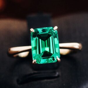 Provence gemstones 10K/14K gold rings colombia lab grown emerald ring for women custom classic Wedding Anniversary party gift
