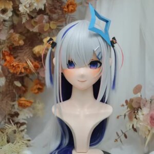 (NFD312-37)Customize Full Head With Lock Pretty Female/Girl Japanese Animego Character Kig Cosplay Kigurumi Mask Crossdress Doll