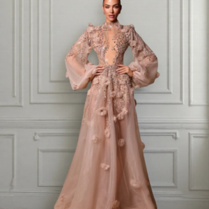 Elegant Long Sleeve Prom Dress 2025 Luxurious Flower Applique Party Dress Graceful A-Line Floor Length Evening Gown Customized