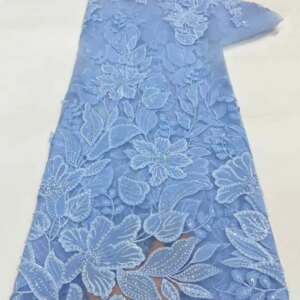 African Lace Fabric 2025 Sequins Beaded Embroidery Groom Nigerian Bridal High Quality French Tulle Lace Fabric For Wedding
