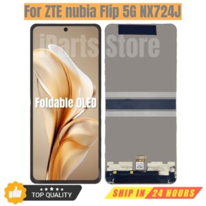 iParts Replacement New Display for ZTE nubia Flip 5G NX724J Foldable OLED Touch Screen Digitizer Assembly OEM Black Parts
