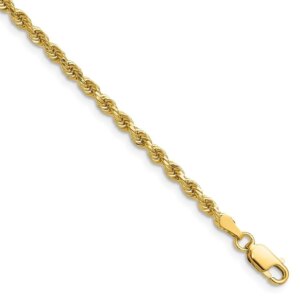 14K 24 inch 2.75mm Diamondcut Rope with Lobster Clasp Chain