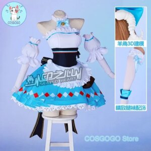 COSGOGO Eyjafjalla Cosplay Costume Arknights Game Suit Cos Lovely Maid Dress Uniform Halloween Party Outfit Women New 2024