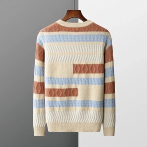 Men’s 100% Pure Cashmere Top Hoodie Comfortable O-neck Sweater Color Cashmere Sweater 2024 New Autumn/Winter