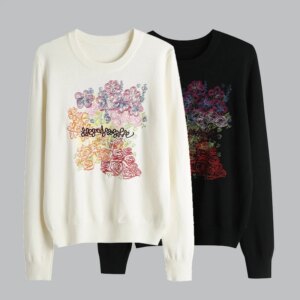 Autumn and Winter New Women’s Sweater 100% cotton Cashmere Sweater O Neck Knitted Pullover Loose Fashion Soft Women’s Top