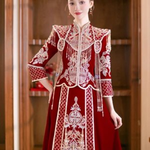 Heavy Industry Xiuhe Wedding Dress 2025 New Bridal Wedding Chinese Dress Wedding Xiuhe Large Size Qipao
