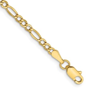 10k 2.5mm SemiSolid Figaro Chain Anklet