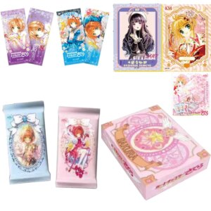 New Qingka Card Captor Sakura Collection Cards Kinomoto Sakura Tomoyo Daidouji Rare Flowing Sand Laser Ticket Illustration Cards