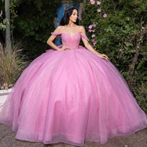 Customized Sparkly Pink Quinceanera Dresses 2024 Ball Gown Princess Sweet 16 Dress Birthday Party Gown Pleats Bow Butterfly
