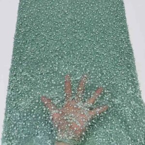 New Beads and Sequins 2025 Fabric Dress for Party Embroidery Net Lace High Quality Fabric Wedding Party Dresses