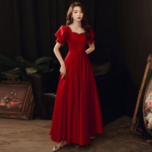 2025 New Bride Plus Size Wedding Engagement Return Banquet Birthday Dresses Skinny Dress Formal Dress Women Elegant Red Dress
