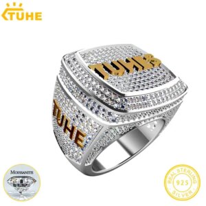 Custom Rings For Men Letters Sterling Silver 925 Combination Letter Name Moissanite Rings Jewelry