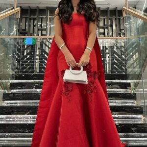 Customized Exquisite Appliques Mermaid Crystal Off The Shoulder Tulle Evening Dress Modern Square Collar Bespoke Occas