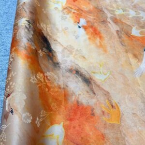 Light color cheongsam dress silk gauze red fabric new Chinese