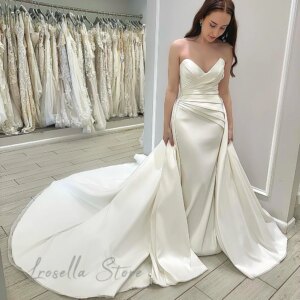 Strapless Elegant Formal Gown Pretty A-Line Pleating Women Close-Fitting Princess International Court civil wedding dress 2024