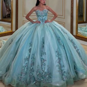 Blue Shiny Quinceanera Dresses Off Shoulder Ball Gown Sweet 16 Dress Beading Crytal Applique Lace Tull Birthday Party Vestidos