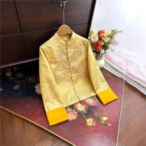 New Chinese brocade coat female standing collar style long-sleeved blouse
