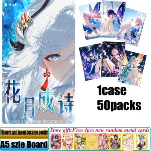 New Goddess Story Flowers And Moon Become Poetry A5 waifu Boards Anime Girl Party TCG CCG Spicy Bikini Cards Doujin Toy Gift
