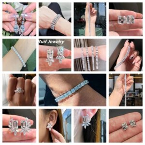 Ruif Customize 18k Gold  Lab Grown Diamond Jewelry Rings Earrings Necklace Bracelet