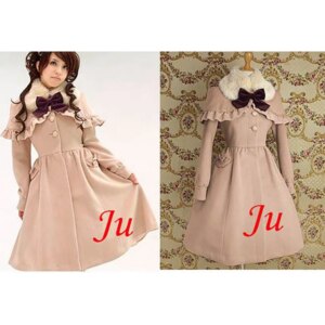 fondcosplay sweet Gothic Lolita Punk Wool Coat Dress With Cape Cosplay Costume CD/TV[CK512]