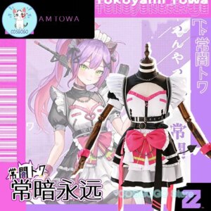 COSGOGO Tokoyami Towa Cosplay Costume Vtuber Cosplay Women Cute Maid Dress Suit Halloween Carnival Uniforms Anime Clothing