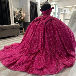 Custom Made Luxury Sequined Quinceanera Dresses Sweet 16 Girls Off Shoulder Ball Gown Birthday Party Dress Prom Vestido De 15 14