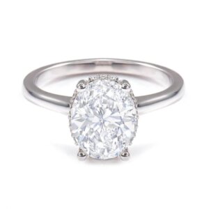Provence 10K/14K/18K  Moissanite Promise Rings for Women 3 CT Oval Cut D Color VVS1 GRA Certificate Women’s Anniversary Rings