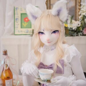 Customized Female Sweet Girl Resin Half Head/Full Head OR Kigurumi BJD Mask Cosplay Japanese Anime Role Kig Cute animal mask