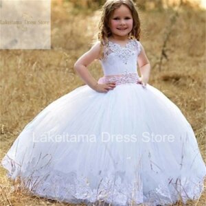 Cute Flower Girl Dresses for Wedding Lace Princess Formal for Little Bride Holy Vestidos De Primera First Communion