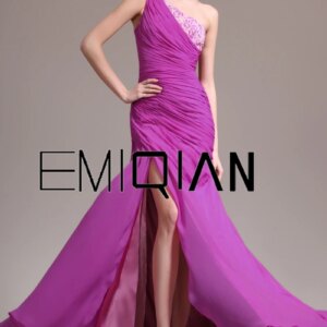 Women Sexy One Shoulder High Slit Chiffon Lace Formal Evening Prom Gown Mermaid Maxi Dress