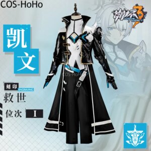 COS-HoHo Anime Honkai Impact 3rd Kevin Kaslana Engraving Game Suit Handsome Uniform Cosplay Costume Halloween Party Outfit Men