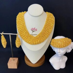 New Dubai High end 24K Gold Plated Necklace, Earrings, Bracelets, Romantic Wedding Party Jewelry Set for Women DD10545
