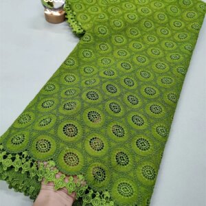 Luxurious African Cord Mesh Lace Fabric 2025 Beads Embroidery Green Fabric French Tulle Lace For Nigerian Wedding Party W611-1