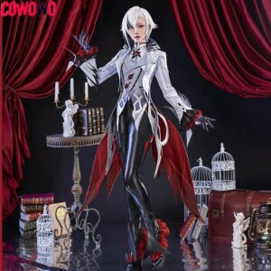 COWOWO Genshin Impact Arlecchino The Knave Game Suit Gorgeous Cosplay Costume Halloween Party Role Play Outfit Women S-XXL