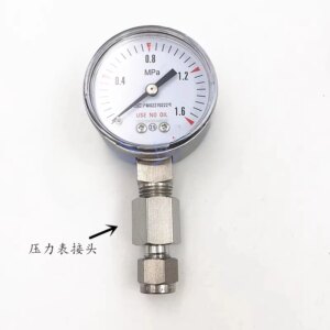 Stainless steel pressure gauge 316 for corrosive gases can be used with 1/4NPT interface reducing valve for radial and axial